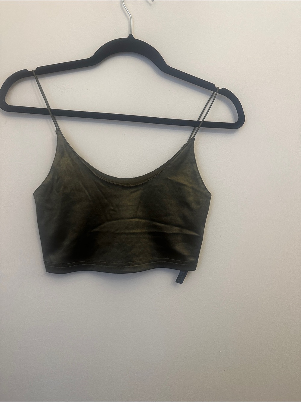 Urban Outfitters Out from Under Spaghetti‎ Strap Crop Top Olive Green Sz M